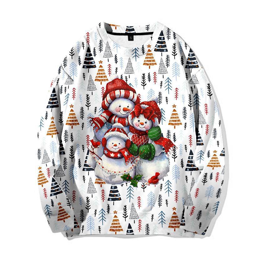 New 3d Printed Little Deer Sweater Loose Pullover Sweatshirt Christmas_voghion.com