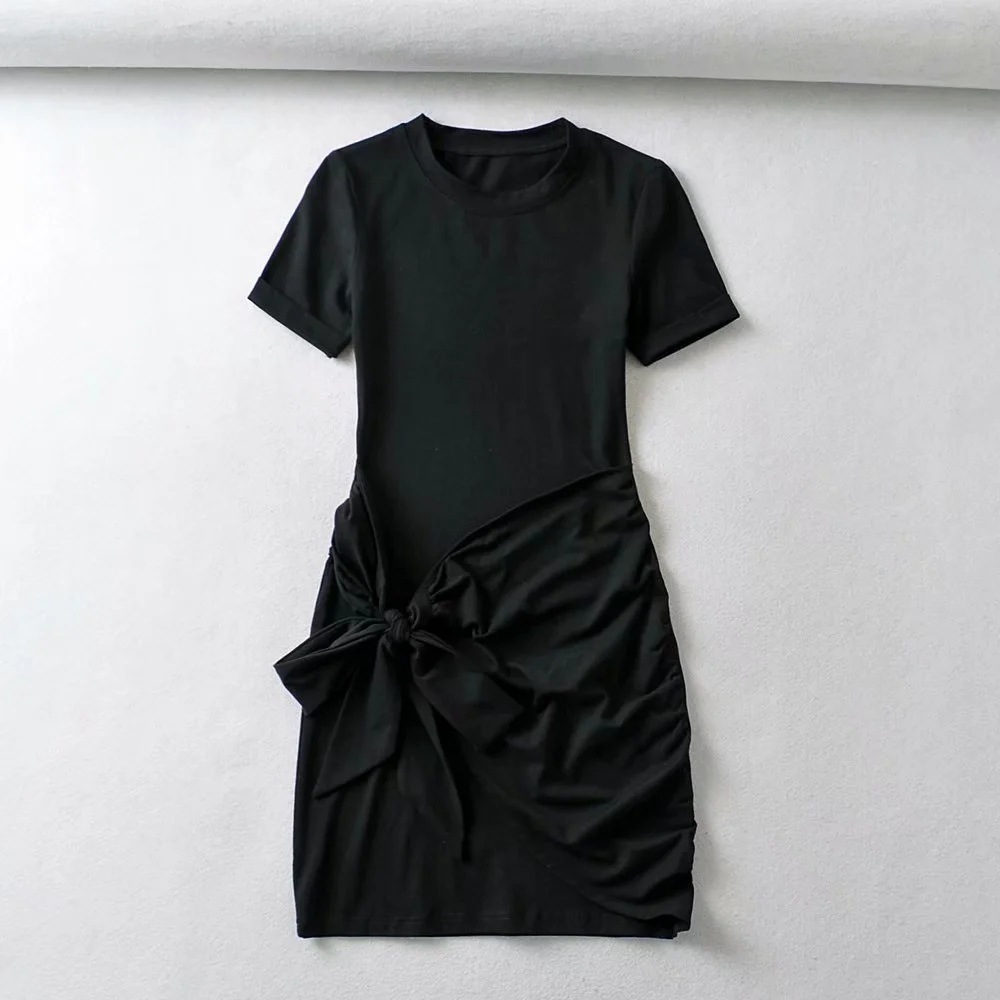 stretch short-sleeved dress  NSHS46843