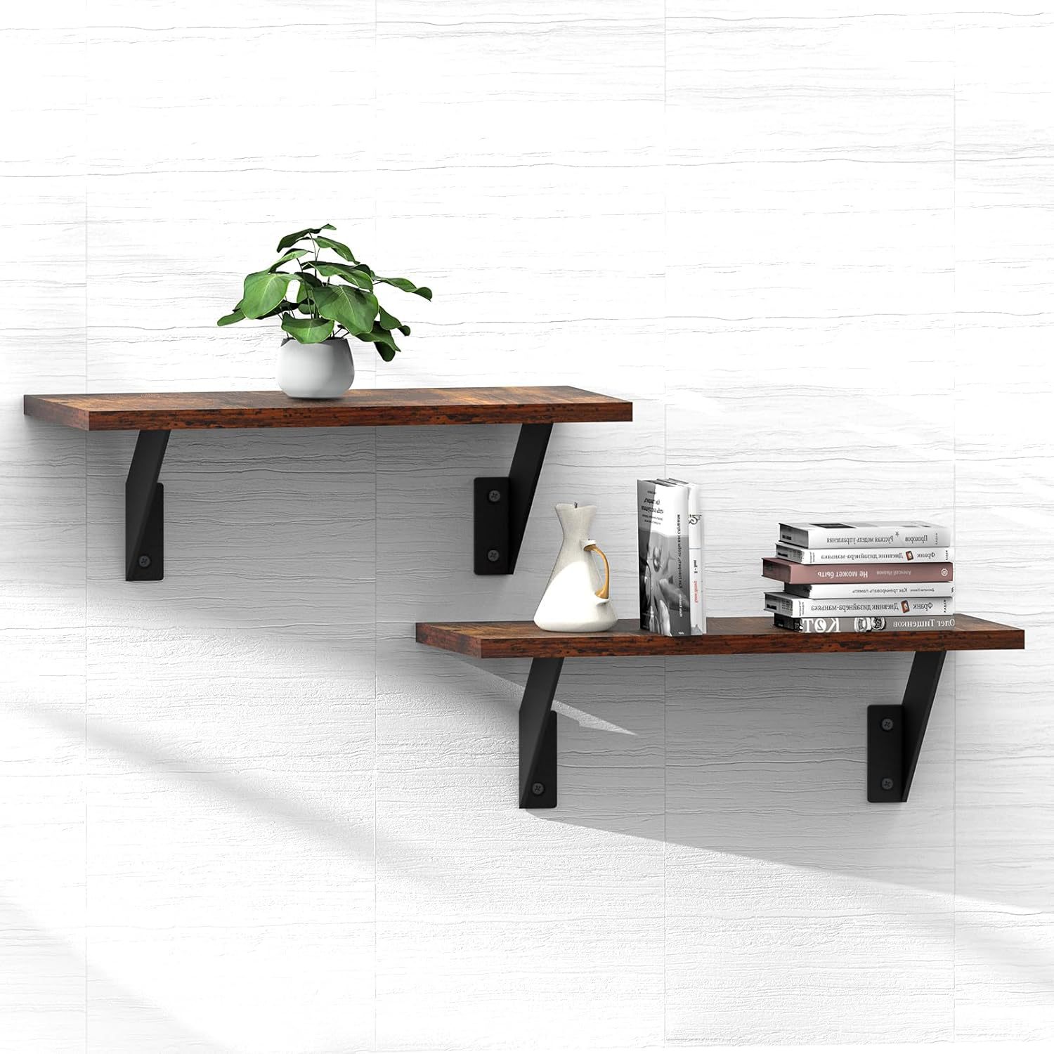 Solid Wood Wall Rack Bedroom Living Room Partition Layered Plate ...