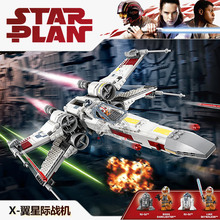 星球大战系列X翼星际战机器人仔运输车飞船兼容积木玩具75218