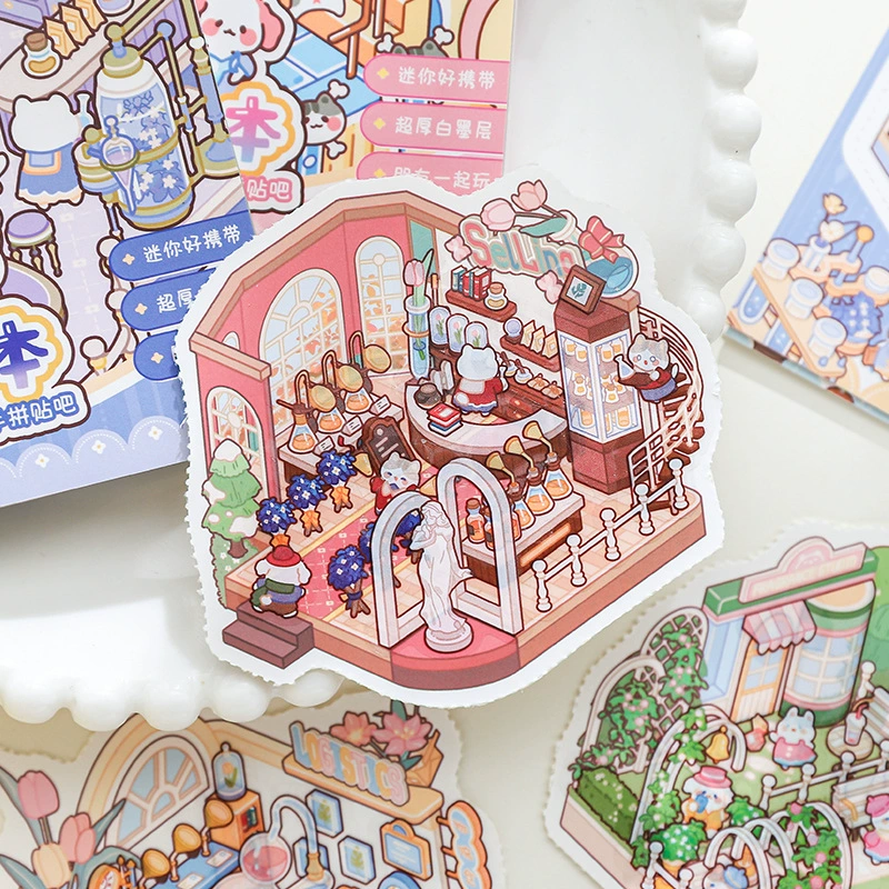 Sticker, book with stickers, zoo, scheduler, handmade