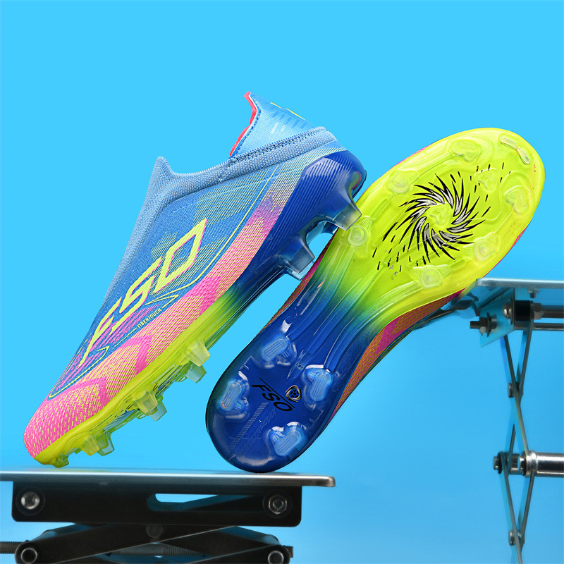 Nuevos zapatos de fútbol transfronterizos sin costuras, zapatos de fútbol de césped, zapatos de fútbol de entrenamiento para hombres