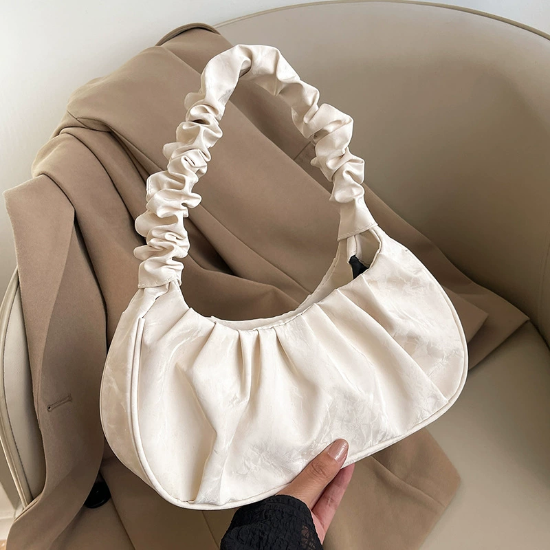 Плечная сумка one-shoulder, сумка подмышечная с рюшированной ручкой, компактная 20,75×6,25×9,25 см