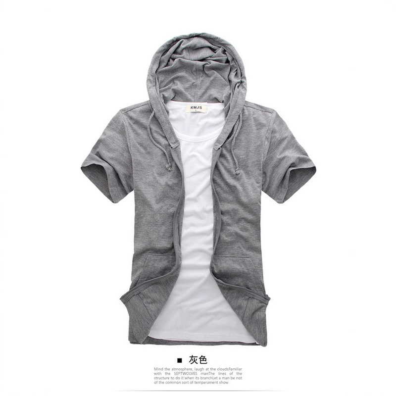 2025 New Men's and Women's Tops Summer Thin Cardigan Short-Sleeved T-Shirt Men's Hooded Sweatshirt Pure Color Fashionable Zipper Guard 2025 New Men's and Women's Tops Summer Thin Cardigan Short-Sleeved T-Shirt Men's Hooded Sweatshirt Pure Color Fashionable Zipper Guard