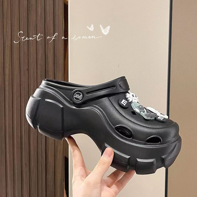 Foreign trade plus size summer EVA thick-soled lightweight women's hole shoes indoor slip-on slippers outdoor two-way beach shoes
