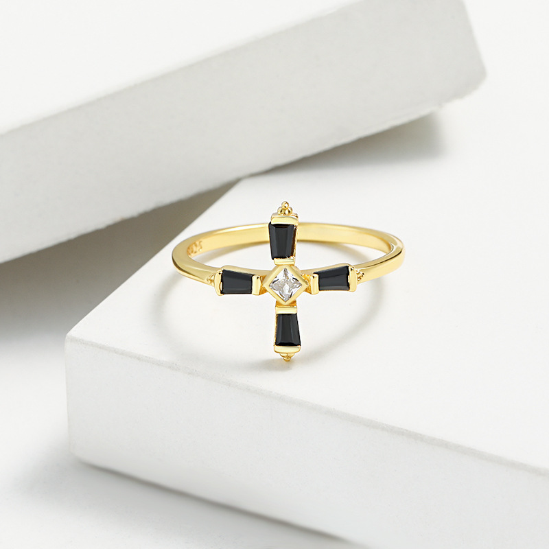 Daily, Street Occasion 925 Sterling Silver Zircon Cross Rings