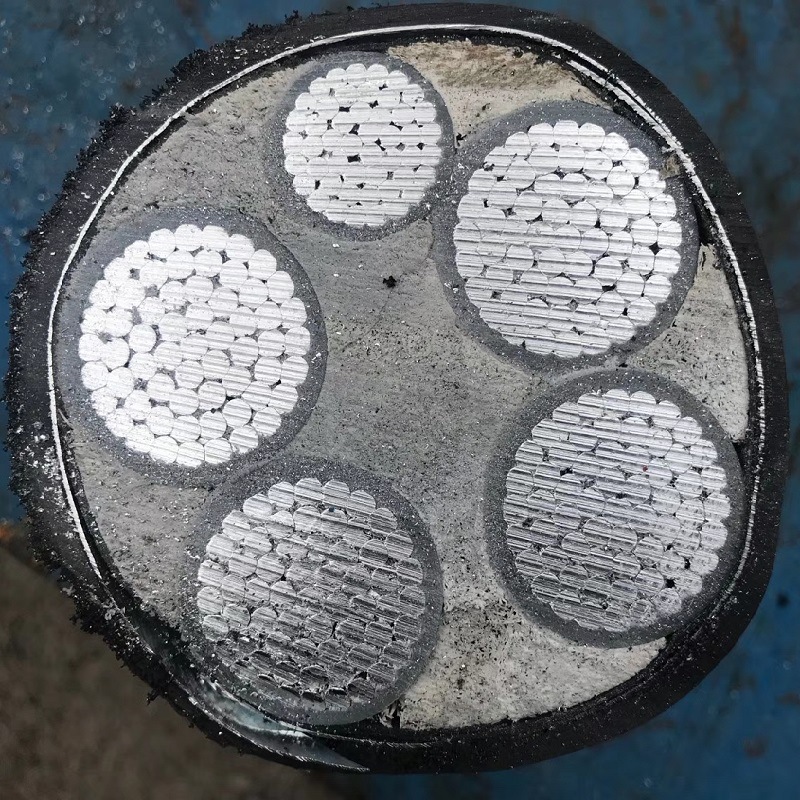 低压铝芯电缆厂家YJLV 4*150+1*70平方架空5芯电缆线户外三相铝线