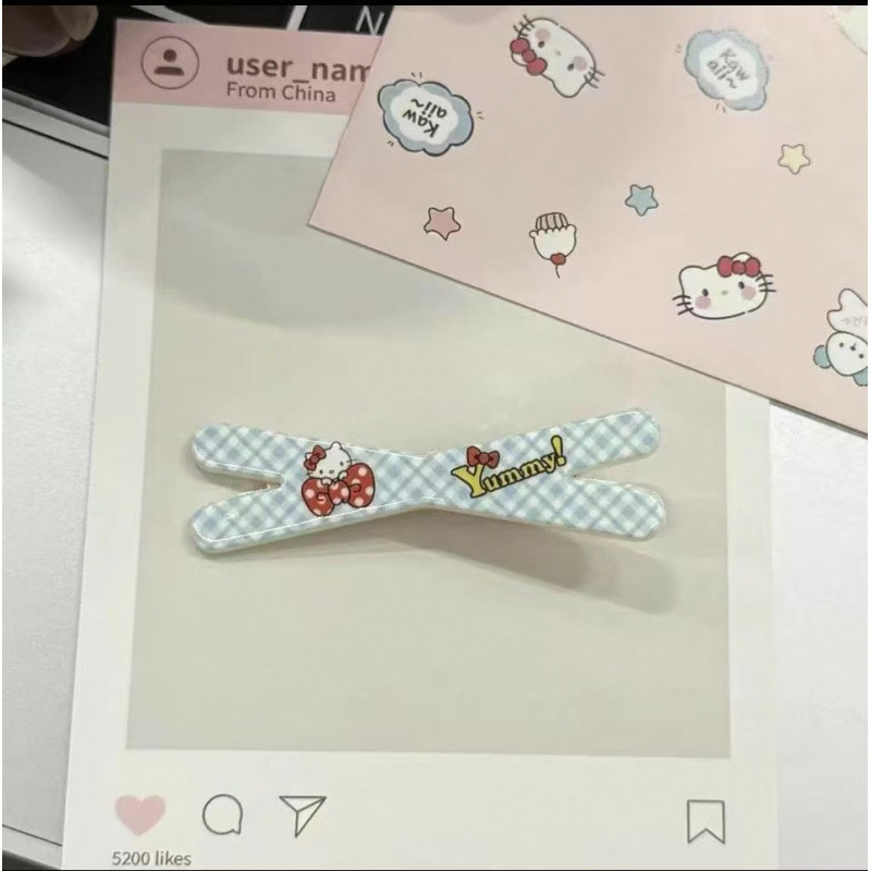 可爱春季X型清新甜美diy饰品格子小猫饰品甜美发饰刘海夹卡通新款|undefined