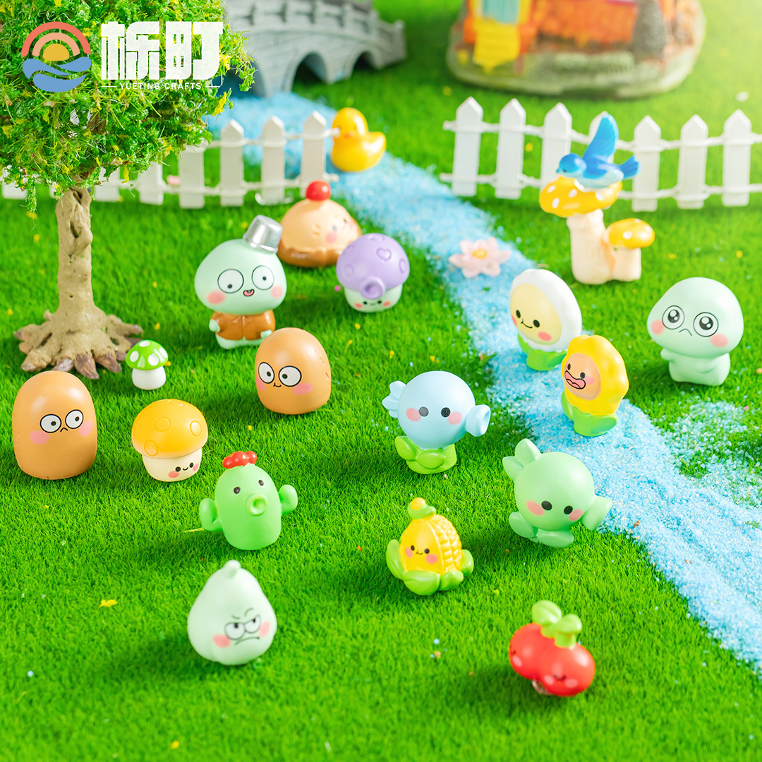 微景观小摆件可爱搞怪植物僵尸 diy公仔盲盒装饰品配件树脂小摆件