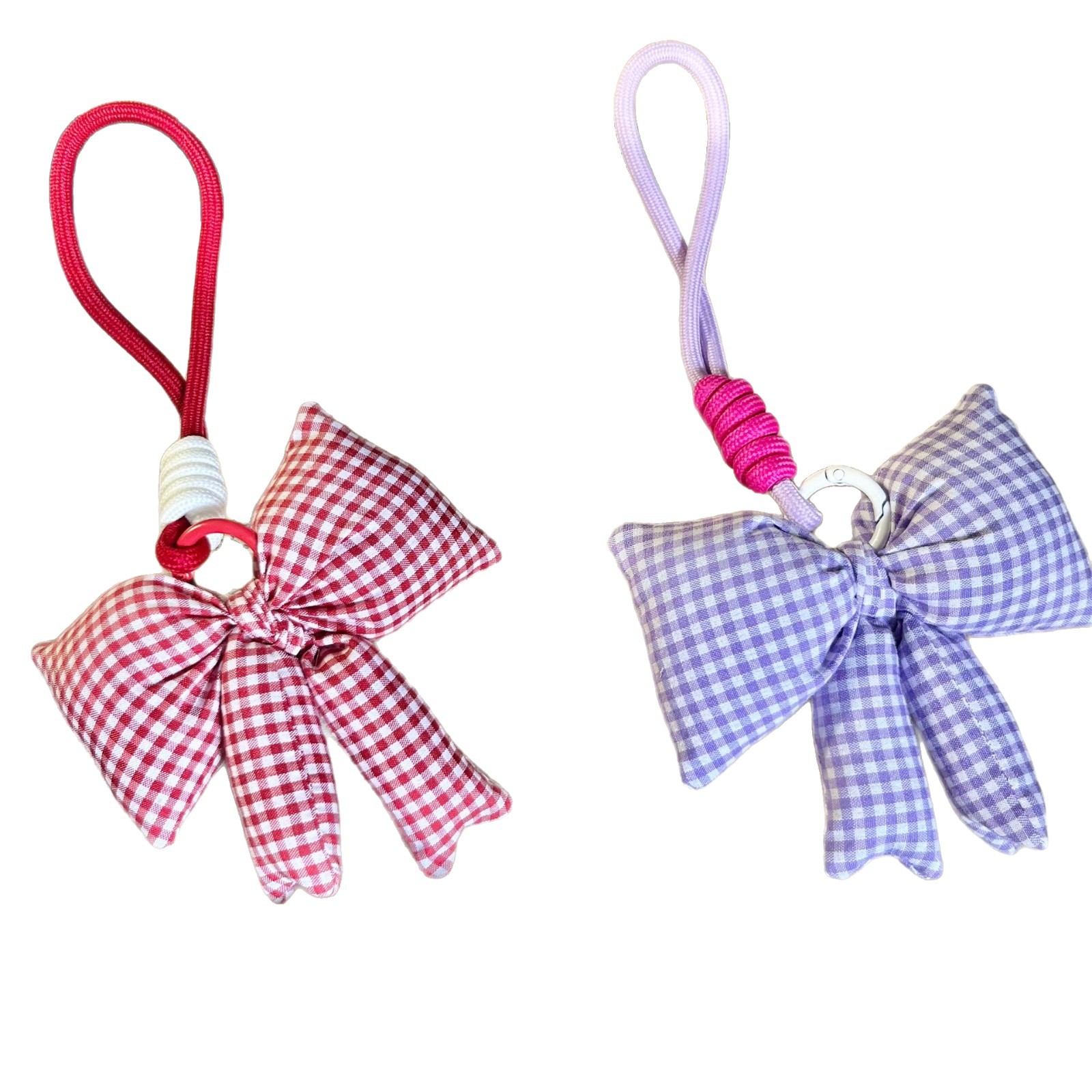 Accesorios de lazo a cuadros en polvo azul simple estilo ins coreano llavero lindo y dulce colgante de bolso de alta gama