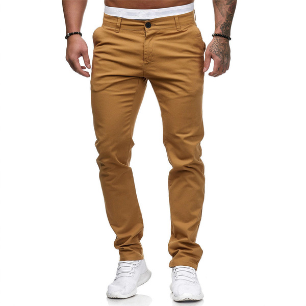 Men's casual solid casual trousers