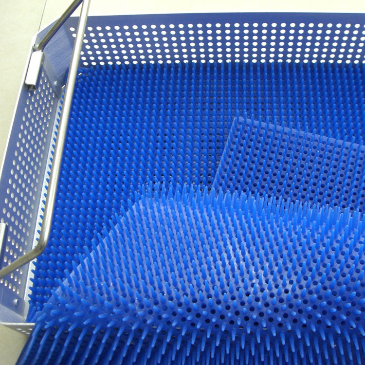 网格医用硅胶针垫子平底消毒盘硅胶垫高温高压消毒垫医用带孔针垫