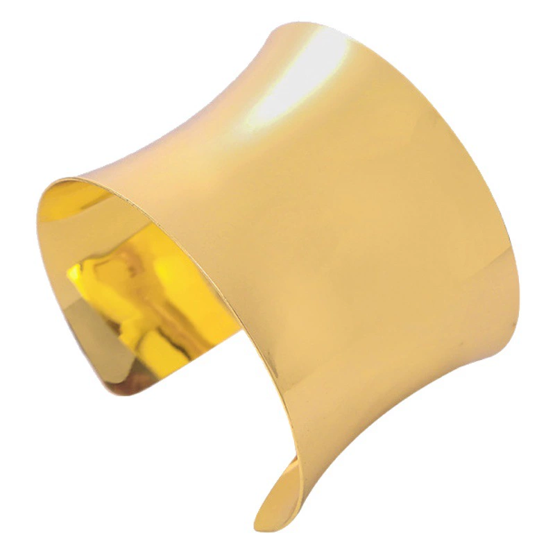 Трансграничные Горячие украшения Европейская и американская мода металлический Гладкий Браслет Геометрическая дуга преувеличенный уличный панк-браслет оптом