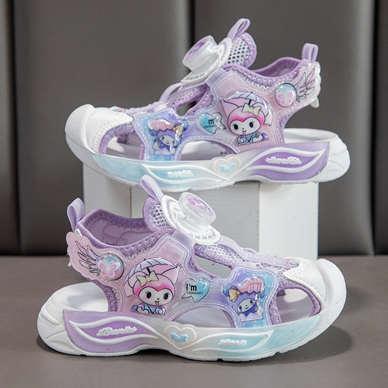 Детская пляжная обувь для девочек Баотоу сандалии лето 2025 новый мультфильм повседневная детская обувь милая обувь принцессы на мягкой подошве