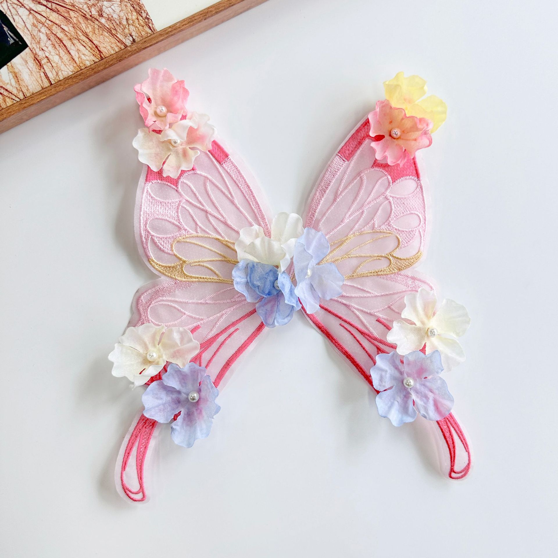 Horquilla con flor, pinza de pelo grande con mariposa, accesorio para el cabello de estilo antiguo, accesorio para el cabello de princesa Hanfu súper mágico, accesorio dulce para el cabello de mascotas, horquilla con flor de seda.