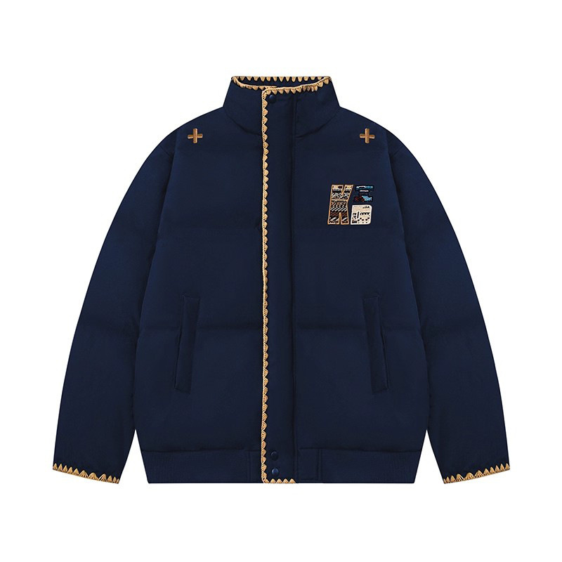 Guochao retro bordado ropa de algodón mujer invierno 2025 nuevo engrosado calentamiento suelto ropa de algodón pan abrigo de mujer