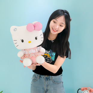 New Lolita KT cat pink plush toy Hello Kitty doll cat large pillow baby grasping machine wholesale