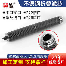 不锈钢双层丝网折叠过滤固液分离可20寸5微米大流量波页滤芯