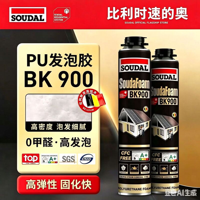 Sudeo Black Gold Bk900 Thermal Insulation and Caulking Agent, Environmentally Friendly High-Density Pu Foam Glue Imported from Belgium