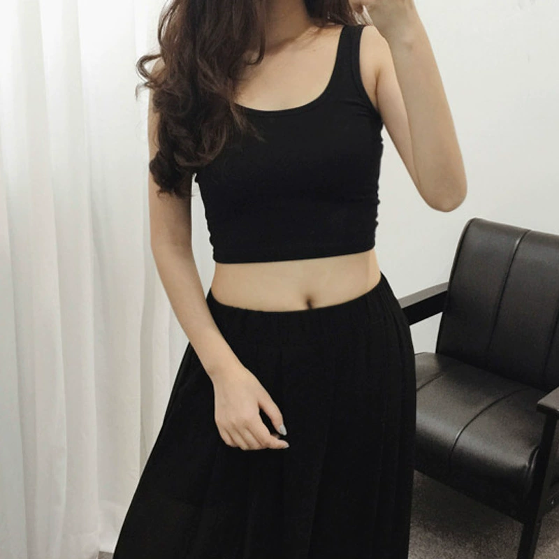 Летний женский короткий жилет на бретельках, хлопковая приталенная верхняя одежда, жилет больших размеров, внутреннее базовое сексуальное нижнее белье без рукавов