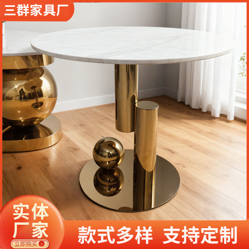 Light Luxury Slate Side Table, Sofa Side Table, Simple Coffee Table, Nordic Bedside Table, Slate Small Round Table
