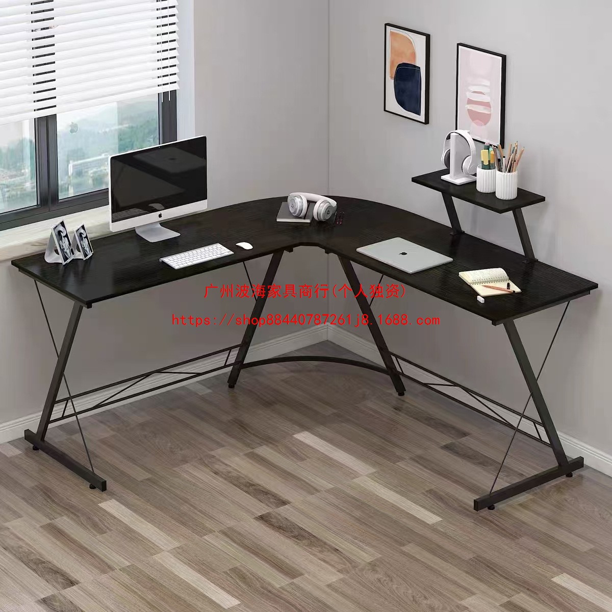 Corner L-shaped desktop computer desk for small household apartment…