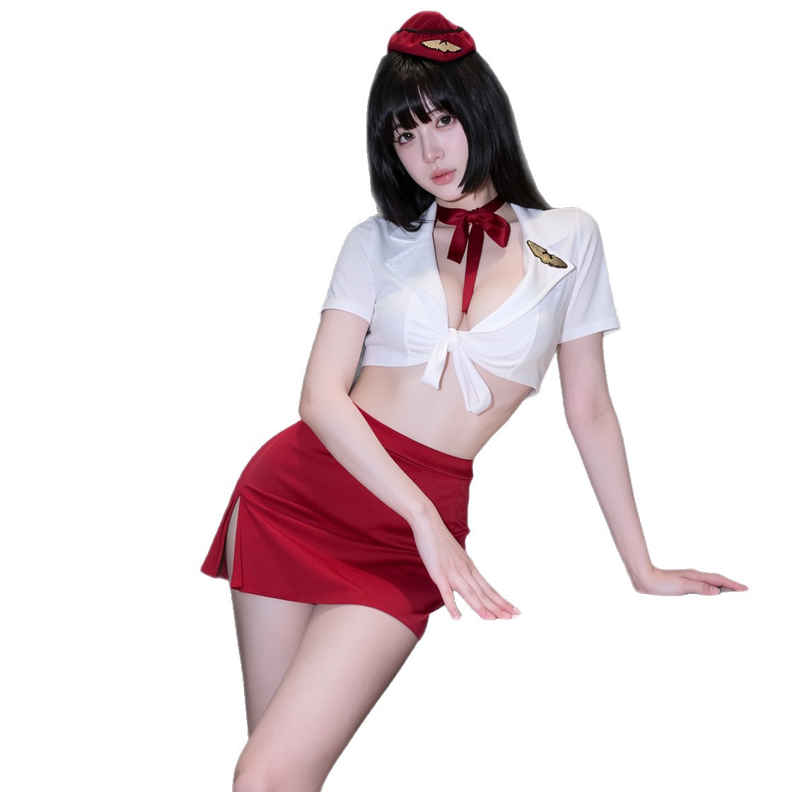 Hua Jiaoying sexy stewardess uniform cosplay cos suit cosplay free sexy lingerie seduces women