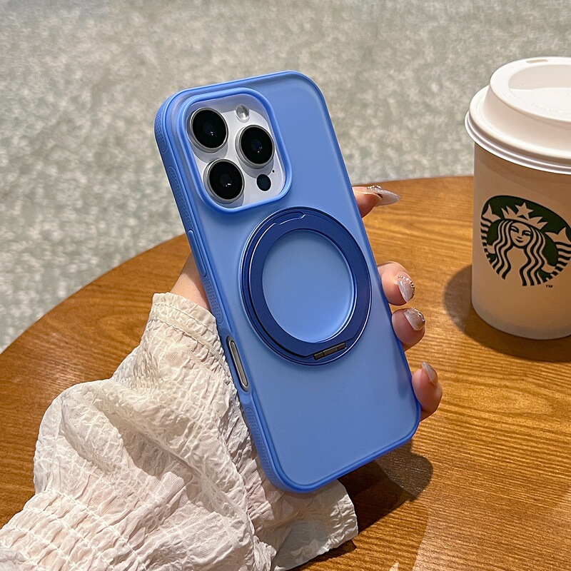 新款磁吸支点壳适用iphone16pro手机壳简约侧边防滑苹果15promax创意旋转支架14pro透色磨砂防摔16情侣保护套|undefined