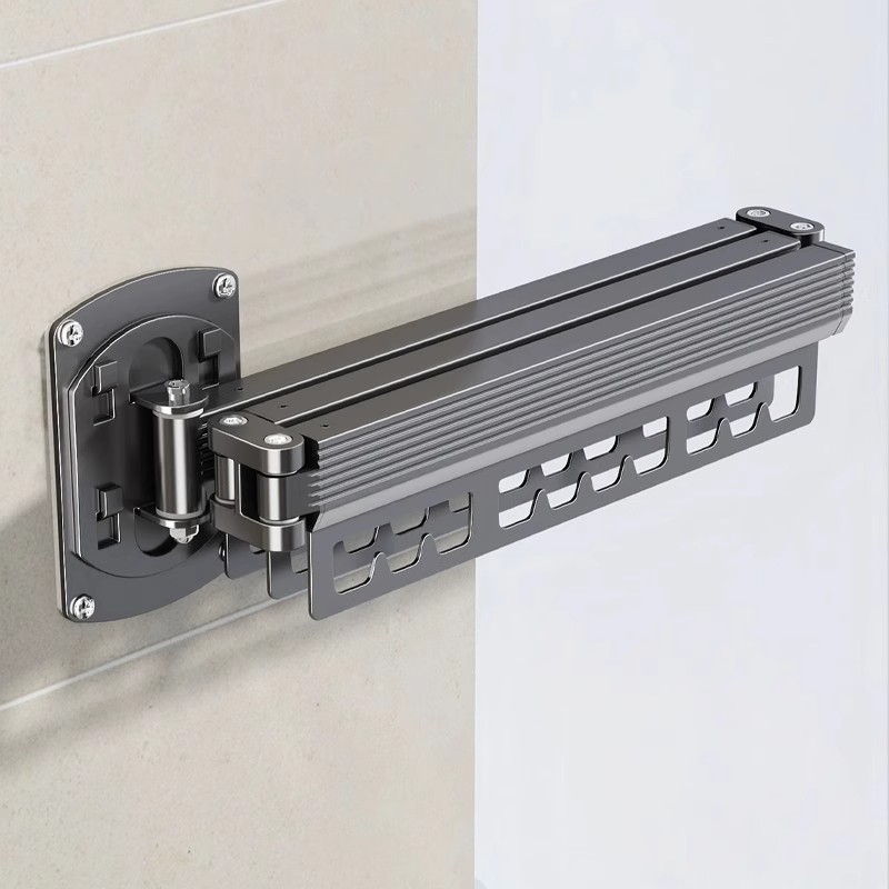 Indoor Clothes Drying Rack Side-Mounted Wall-Mounted Telescopic Clothes Drying Rod Balcony Fixed Household Quilt Drying Rack