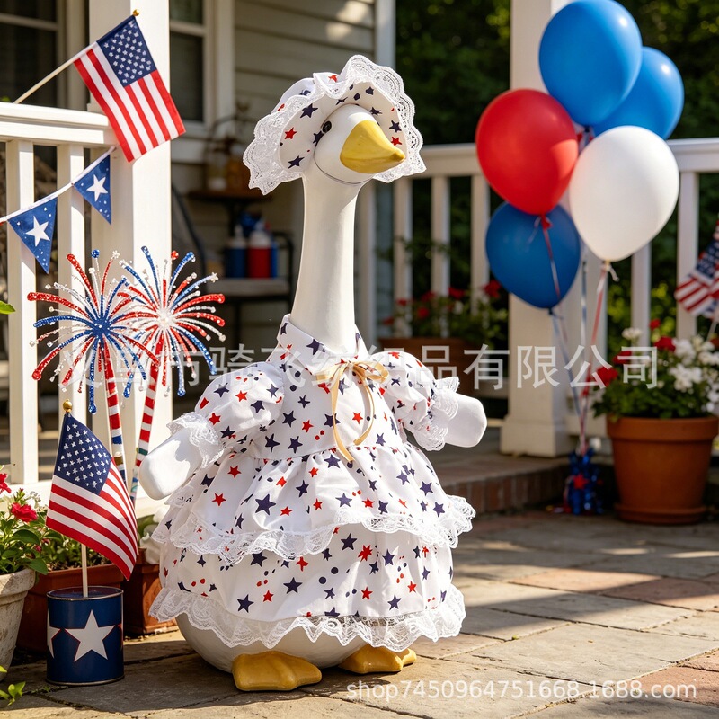 New Independence Day Five-Pointed Star Goose Costume, American-Style Creative Outfit, Festive Decoration, and Garden Ornament