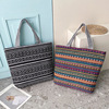 Ethnic linen bag, storage system, cartoon one-shoulder bag, ethnic style