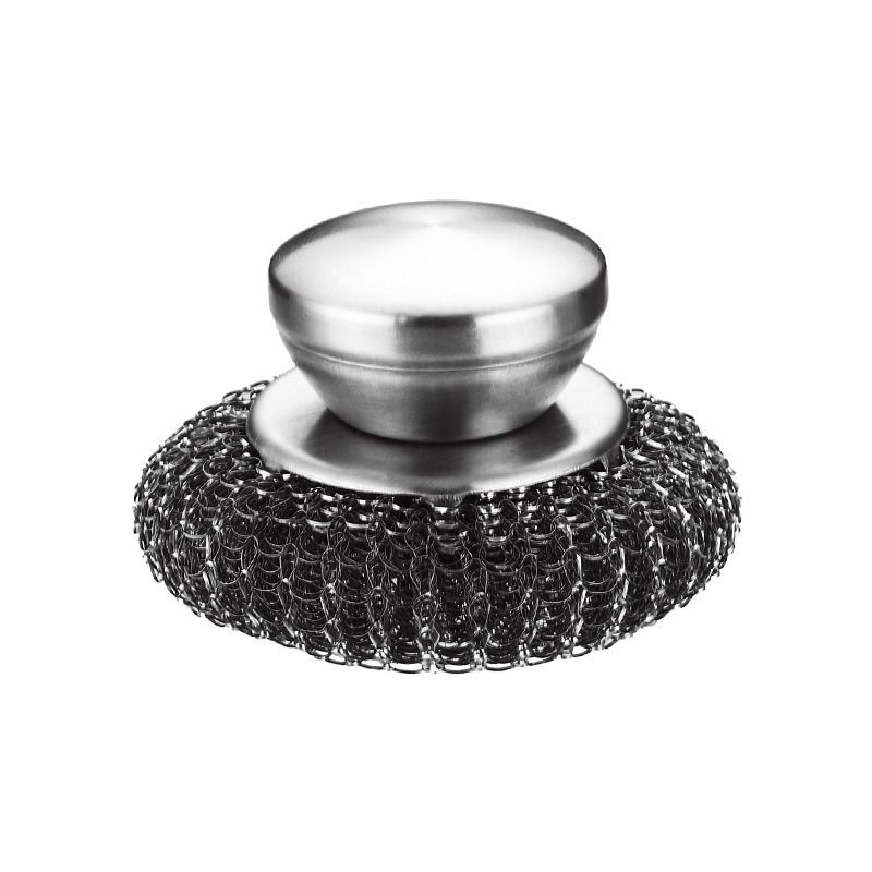 Venta directa de fábrica Cepillo de alambre de acero inoxidable Cocina especial Lavado de platos Cepillo de olla artefacto Bola de limpieza de bola de alambre con mango