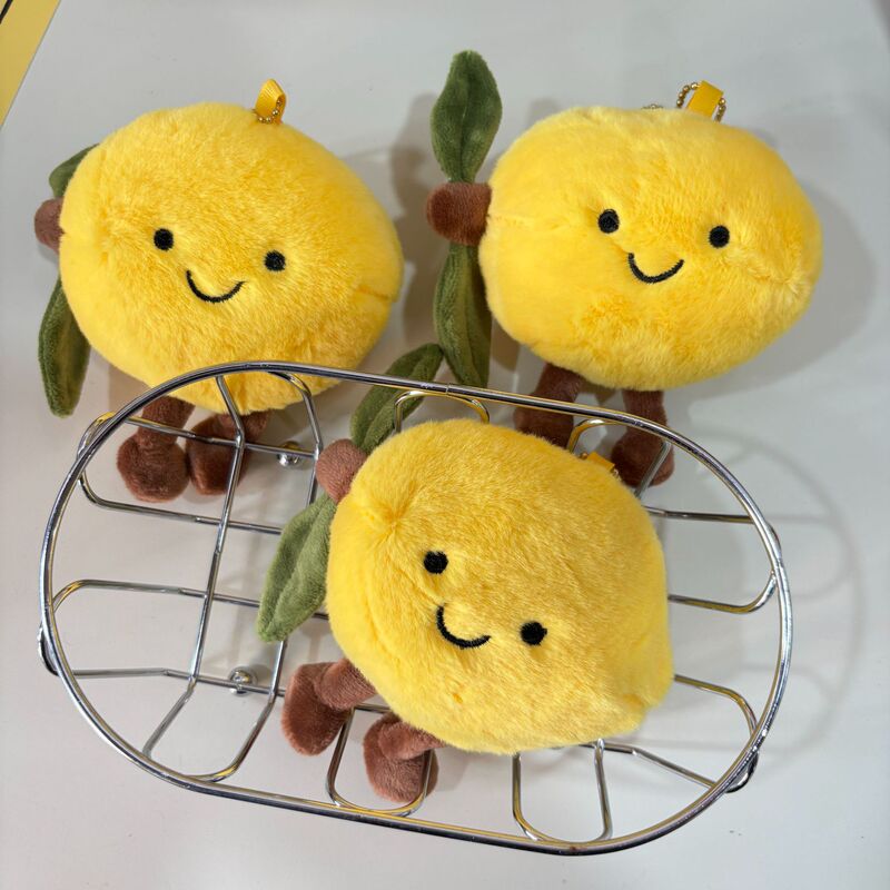 In-Stock Plush Lemon Cute Fruit Series Expression Plush Doll Bag Pendant Arcade Claw Machine Gift