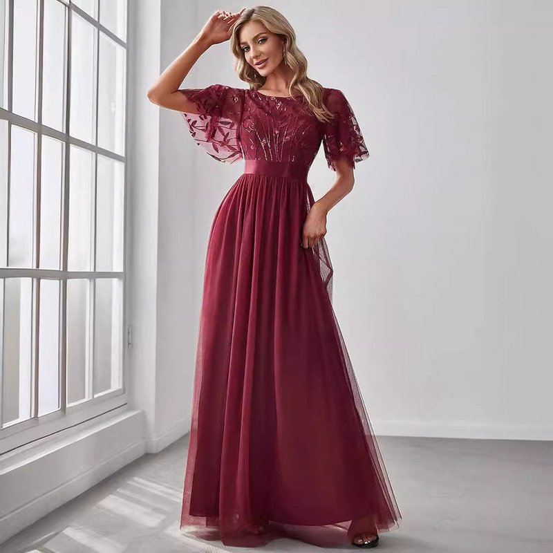 2026 New Banquet Evening Dress Korean Style Bridesmaid Dress Simple Student Party Trendy Dress Factory Supply