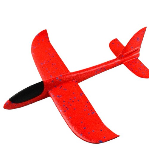 Factory direct sales 48cm hand-thrown luminous aircraft foam double-hole spinner children's stunt anti-fall model aircraft toy