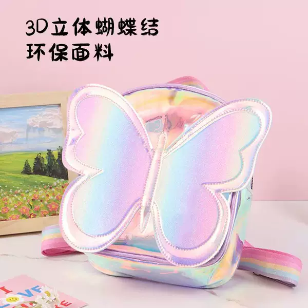 Iridescent Laser 3D Bowknot Children's Backpack Cute Small Bag for Girls Cross-Border Factory In-Stock Support Dropshipping