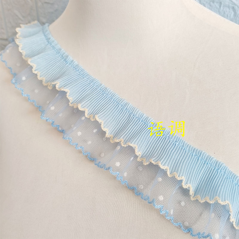 5.5cm二重シワレース手作りdiyロリータjkスカート人形木耳布芸補助材料