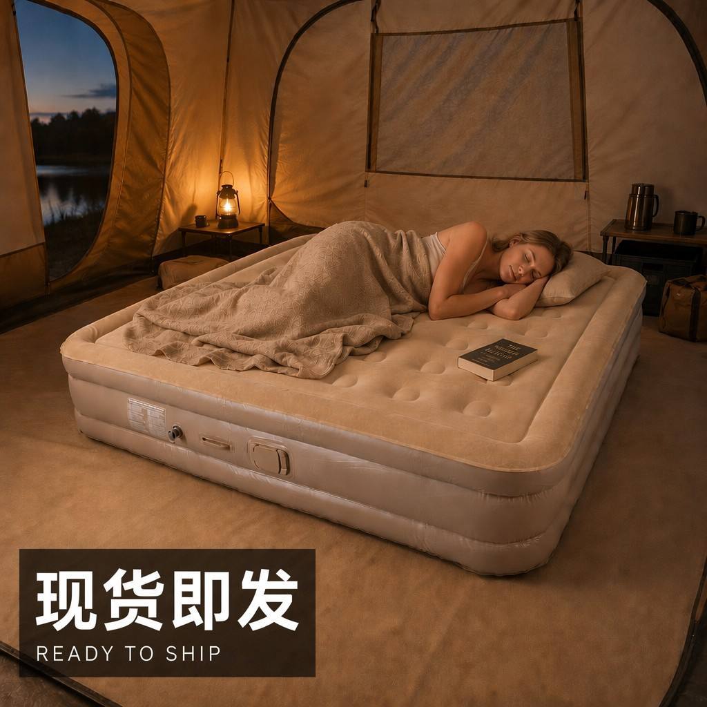 In-Stock Direct Delivery Automatic Inflatable Elevated Mattress for Outdoor Camping Tents and Home Use