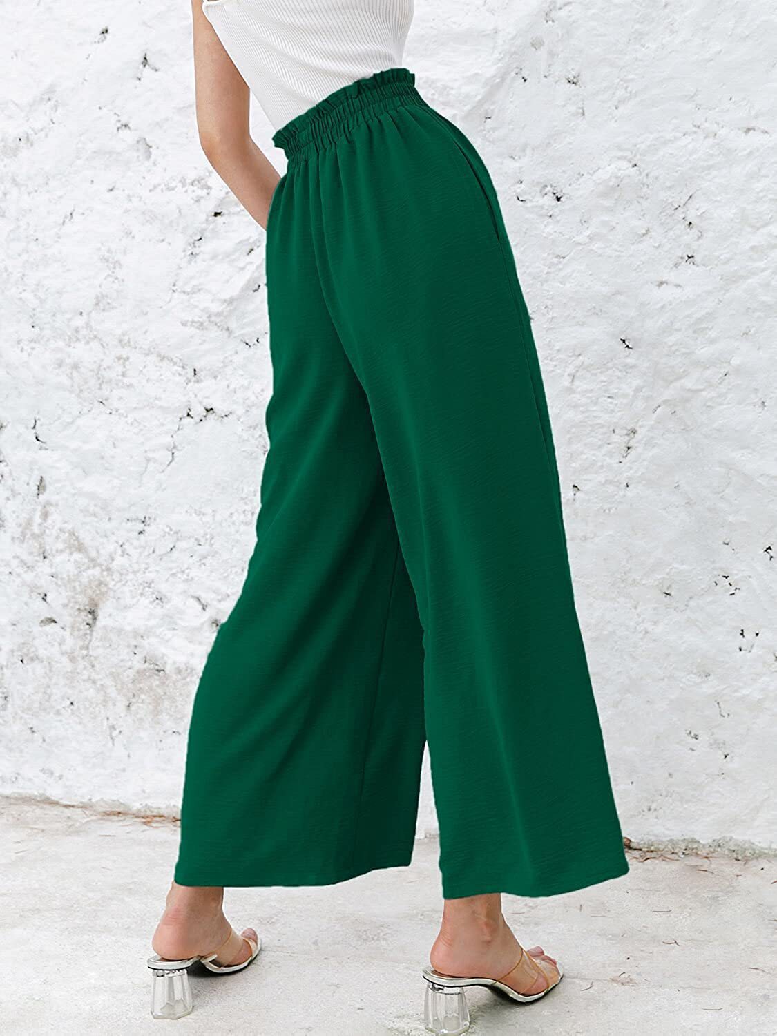 Women's Daily Simple Style Solid Color Ankle-length Pleated Wide Leg Pants display picture 12