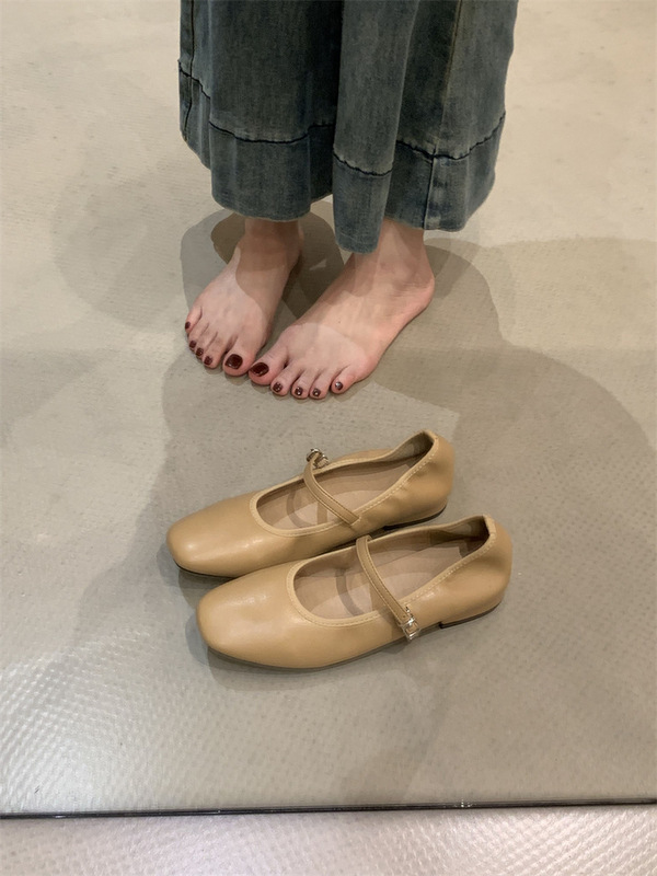 晚风复古平底玛丽珍单鞋女2025新款秋季法式配裙子温柔软底芭蕾鞋|undefined
