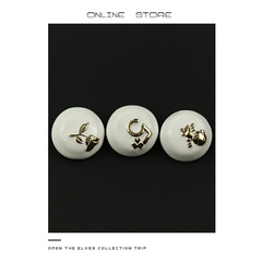 玫瑰花圓形紐扣黑白色小香名媛風扣子女西裝外套裝飾扣皮草大衣扣