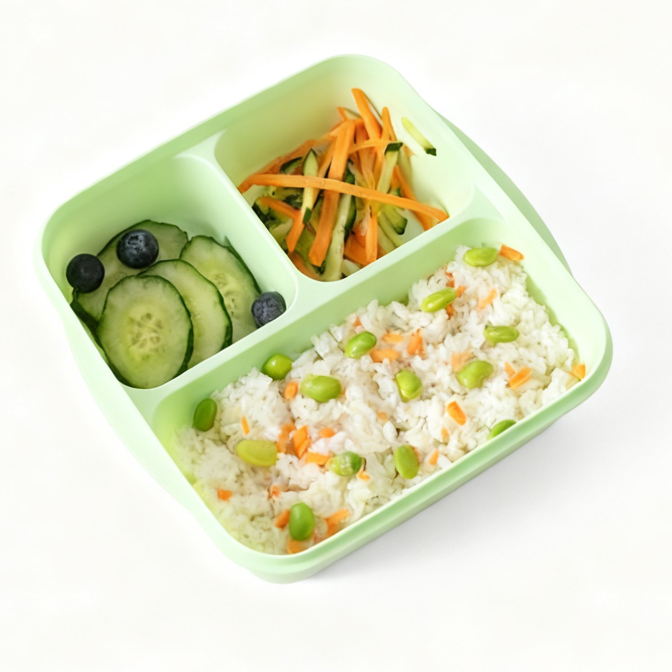 Caja de almuerzo de oficina sellada con caja de almuerzo para estudiantes tres particiones con cubierta caja de preservación fresca puede calentarse por microondas caja de almuerzo