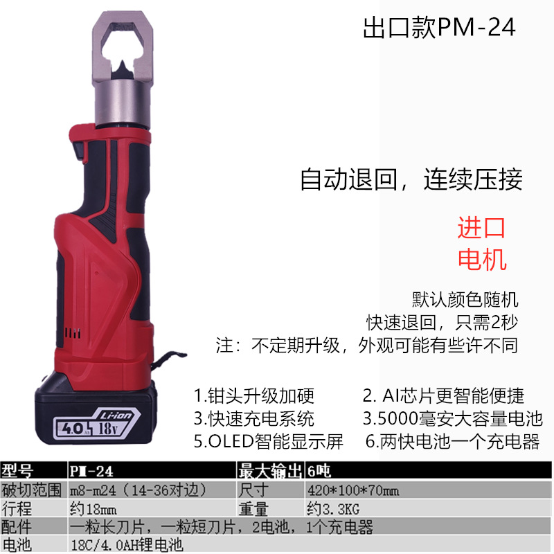 Cortador de Tuercas Hidráulico Eléctrico EC-2432 Recargable para Tuercas Oxidadas