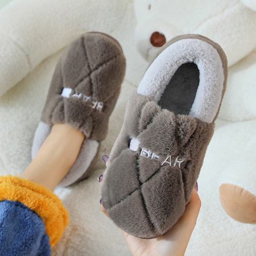 Ruiliya Men's Cotton Slippers, Winter Style: Heel-Encased, Warm, Non-Slip, Fleece-Lined Indoor Home Slippers—Wholesale Bulk Purchase