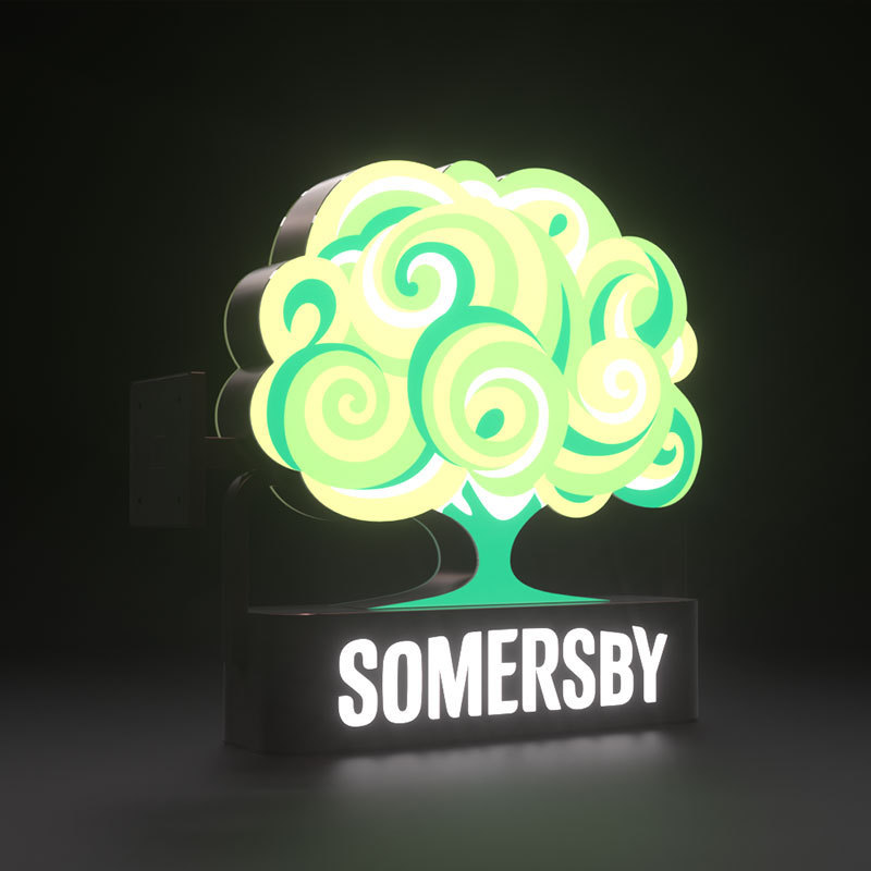 霓虹灯工厂批发异性树叶somersby形状门店展示广告灯箱