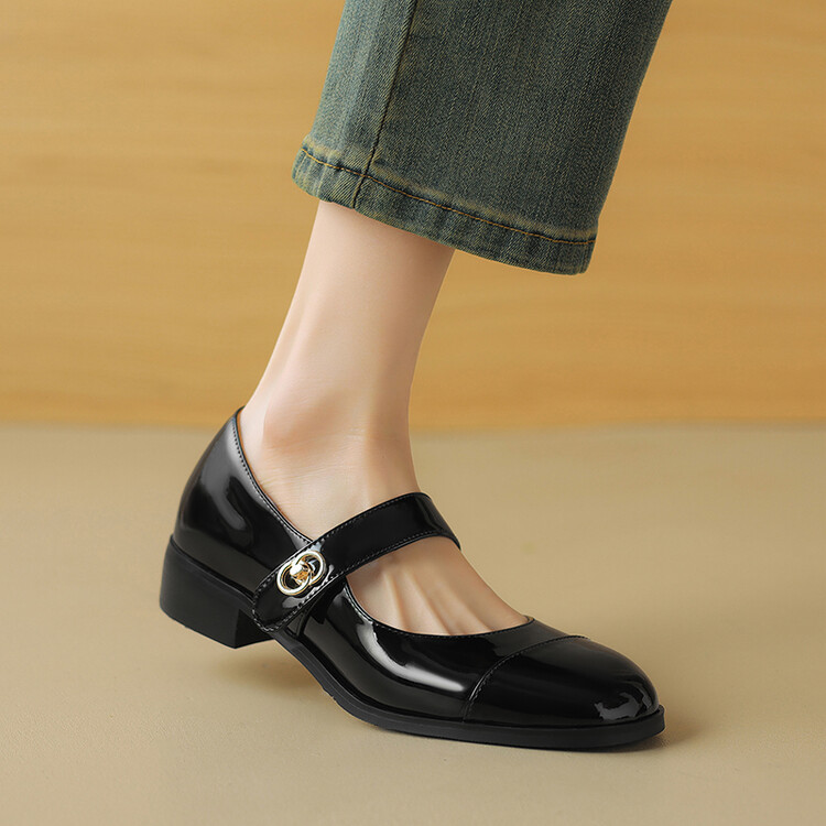 CHIKO Noah Round Toe Block Heels Mary Jane Shoes