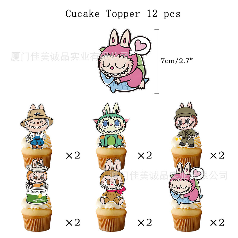 新商品の布のテーマのパーティーセットの子供の誕生日のシーンの配置の旗のケーキの旗の風船のセット|undefined
