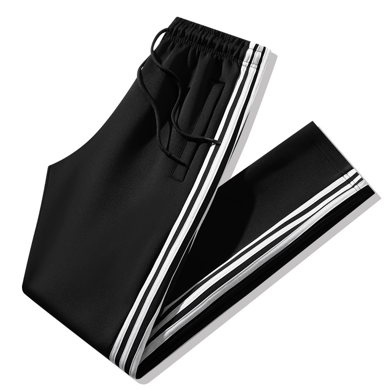 Pantalones casuales transfronterizos primavera y otoño más pantalones deportivos de tamaño grande pantalones de nueve puntos pantalones de guardia de hombre comercio exterior tres barras pantalones de moda image 7