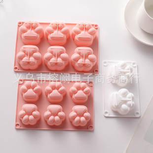 Cat's claw mold 2 even 6 even three-dimensional cat's claw silicone mold mousse cake mold jelly handmade soap glue drop mold