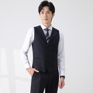 Work Men's Business Suit Horse Clip Commuter Dress Vest Business Wear Wrinkle-resistant Spring and Autumn Work Clothes Slim-fit Men's Wear